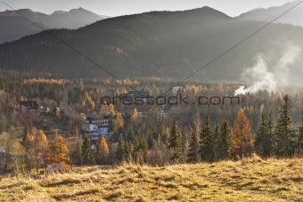 autumnal landscape surrounding the city Zakopane