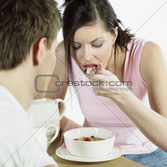couple during breakfast