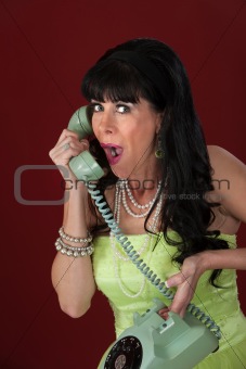 Excited Lady On Phone
