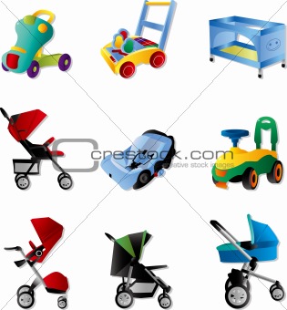 set of baby carriage