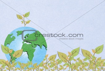 Environmental concept. Tree forming the world globe 