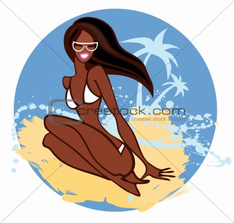 Smile summer girl on the beach