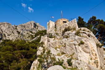 Old Pirate Castle in the Town of Omis, Croatia