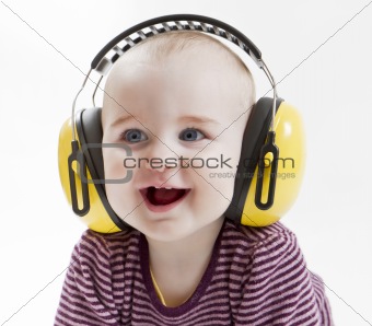 young child with ear protector