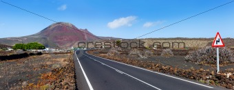 Empty road Lanzarote, Canary islands