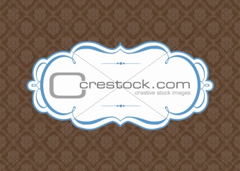 Vector Ornate Frame and Wood Background