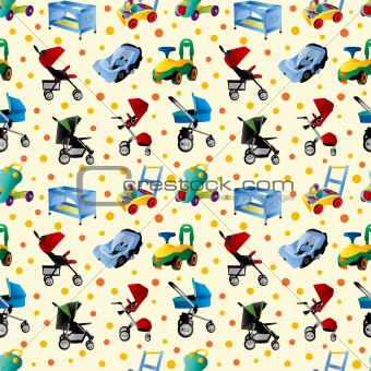 baby carriage seamless pattern