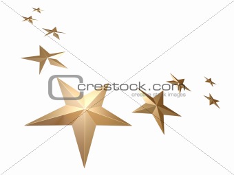 3d golden stars