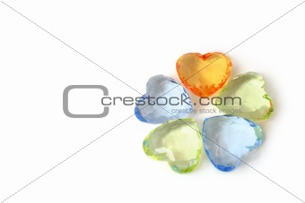 Colour hearts / white background