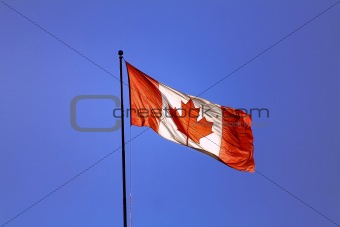 Canadian flag & blue sky