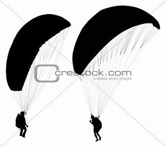 Paraglider before taking off 
