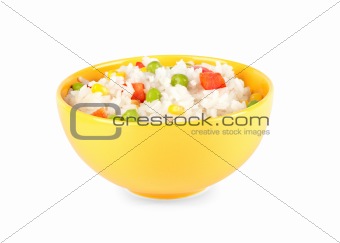 Rice and vegetables in a bowl