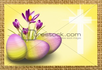 Crocus and egg with cross