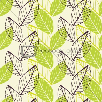 Leaf green spring pattern