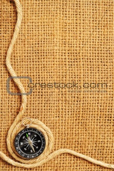 frame of compass and ropes Roll on sack