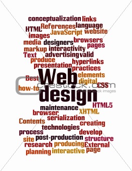 Web Design word cloud isolated