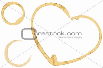 Vector heart from coffee drops