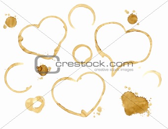 Hearts from coffee drops