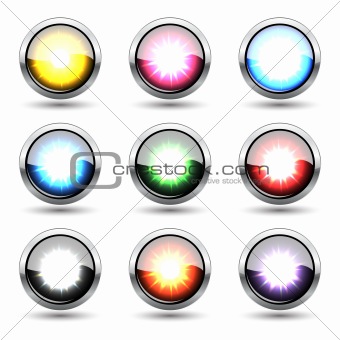 Colorful metal buttons "plosion" set