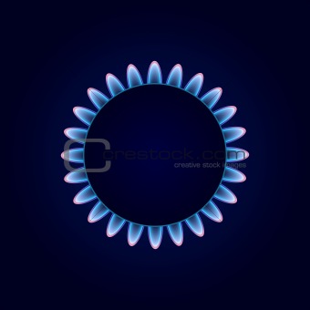Gas Camphor on Dark Blue Background. Vector Illustration
