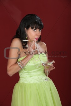 Woman With Cigarette and Martini
