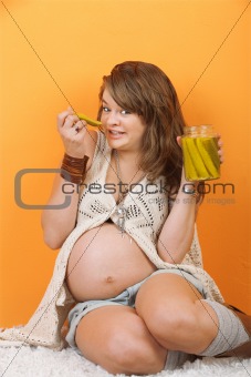 Pregnant Lady Eats Pickles