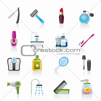 body care and cosmetics icons