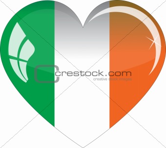The Irish flag - glass heart