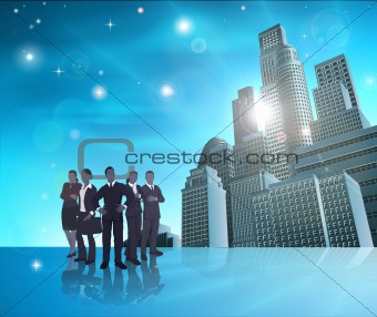 Professional team blue city illustration