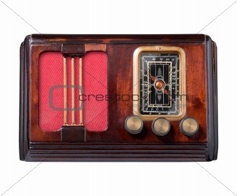 Vintage wooden radio.