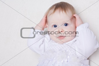 Portrait of cute little baby girl