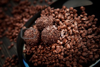 Chocolate balls with sprinkles