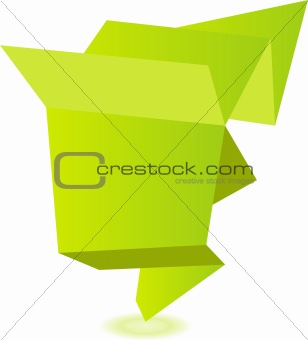 Abstract vector origami speech bubble background