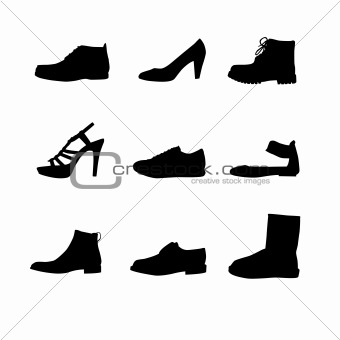 Black shoes silhouettes