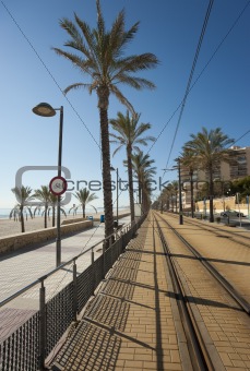 Beach tram track