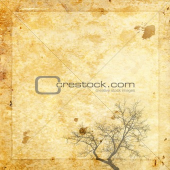 paper background vintage tree