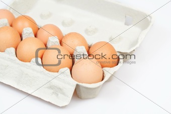 Fresh eggs in carton box