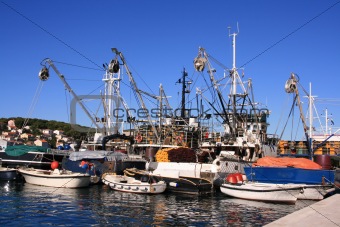 Fishing boats in the harbor of Male Losinj
