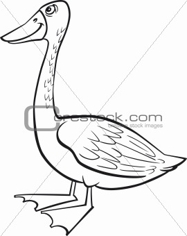 Cartoon goose coloring page