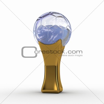 Bronze football trophy