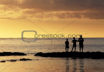 Three young fishermen
