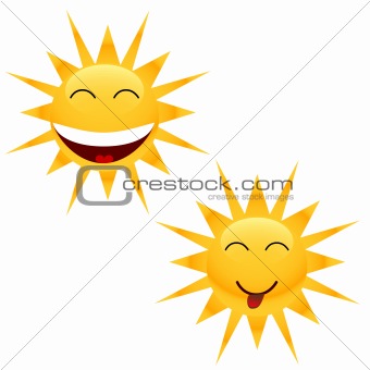 Two cheerful sun