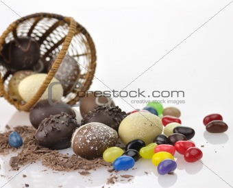 chocolate eggs and candies