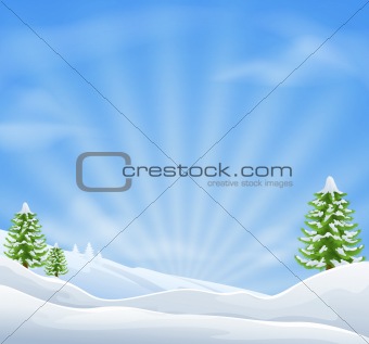 Christmas snow landscape background