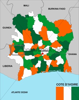 cote d'ivoire map