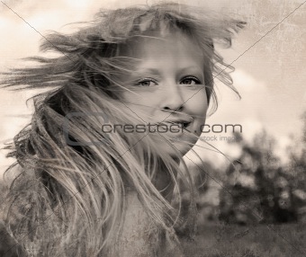Retro style photo of happy girl with flying hair.jpg
