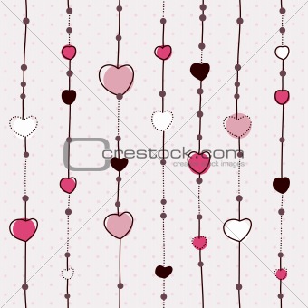 Vector pattern with hearts