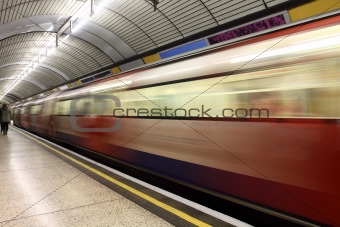 London underground train station