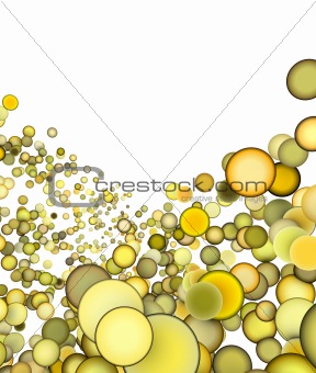 3d render abstract multiple yellow bubble backdrop