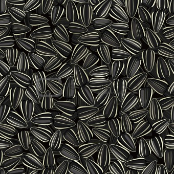 black sunflower seeds seamless background pattern